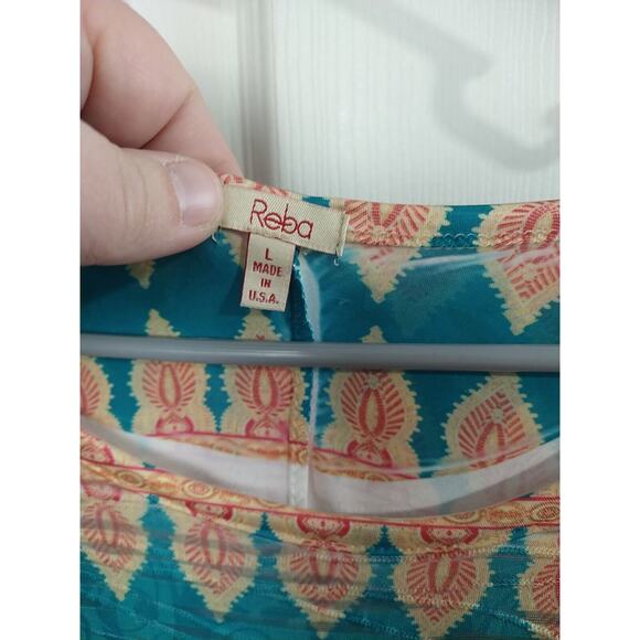 Reba Woman L Cape Blouse Pullover Art To Wear Multi Rhinestone Burnout Pullover - Picture 6 of 9